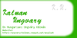kalman ungvary business card