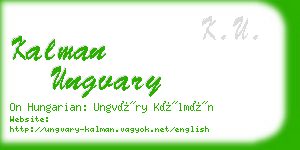 kalman ungvary business card